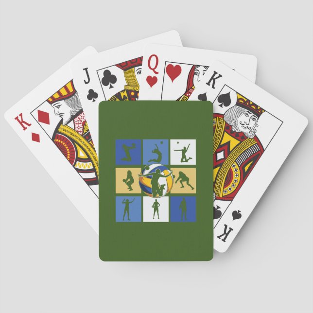 Baraja De Cartas Jugador de voleibol | Círculo de voleibol (Reverso)