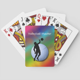 Baraja De Cartas Jugador masculino de silueta de voleibol y bola