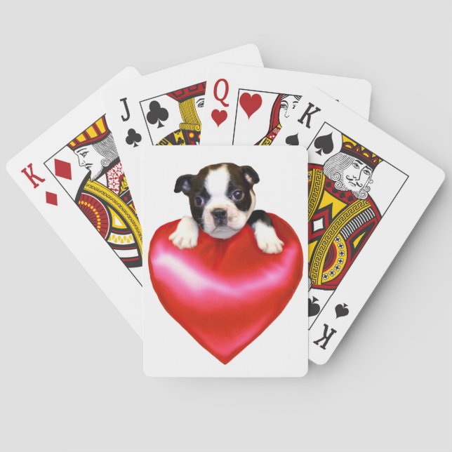 Baraja De Cartas Jugadores de Boston Terrier (Reverso)