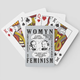 Baraja De Cartas Jugadores de humor feminista retro