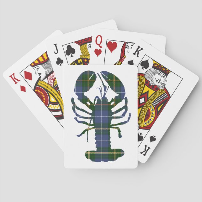 Baraja De Cartas Jugadores de New Scotia Tartan Lobster (Reverso)