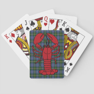 Baraja De Cartas Jugadores de New Scotia Tartan Lobster