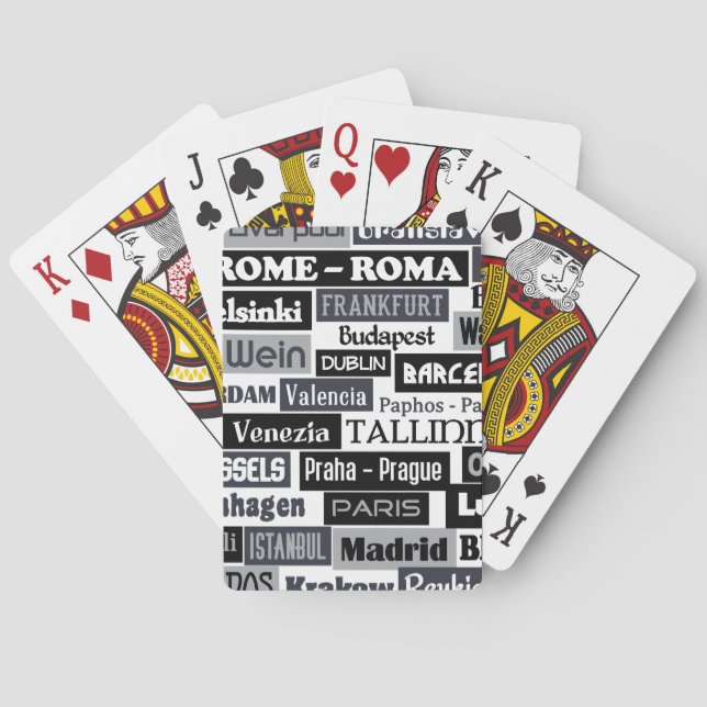 Baraja De Cartas Jugadores de personalizado Europeo de Viajeros (Reverso)