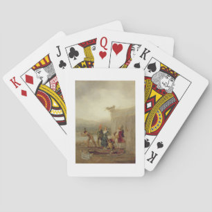 Baraja De Cartas Jugadores que dan un paseo, 1793 (aceite en la