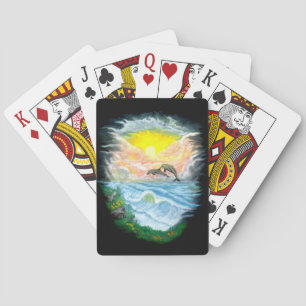 Baraja De Cartas Jugando a los delfines al sol