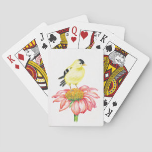 Baraja De Cartas Jugando con la tarjeta Goldfinch/Coneflower,