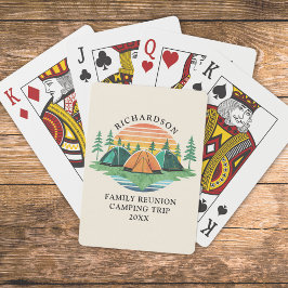 Baraja De Cartas Jugando de vacaciones en camping de Reunión Famili