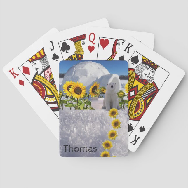 Baraja De Cartas Jugando La Cubierta De La Tarjeta Osos Polares Gir (Reverso)