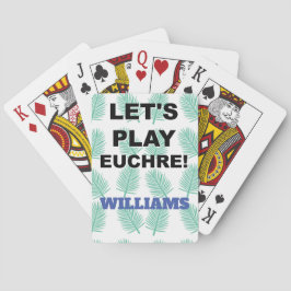 Baraja De Cartas ¡Juguemos a Euchre! Diseño de Palm Tiki