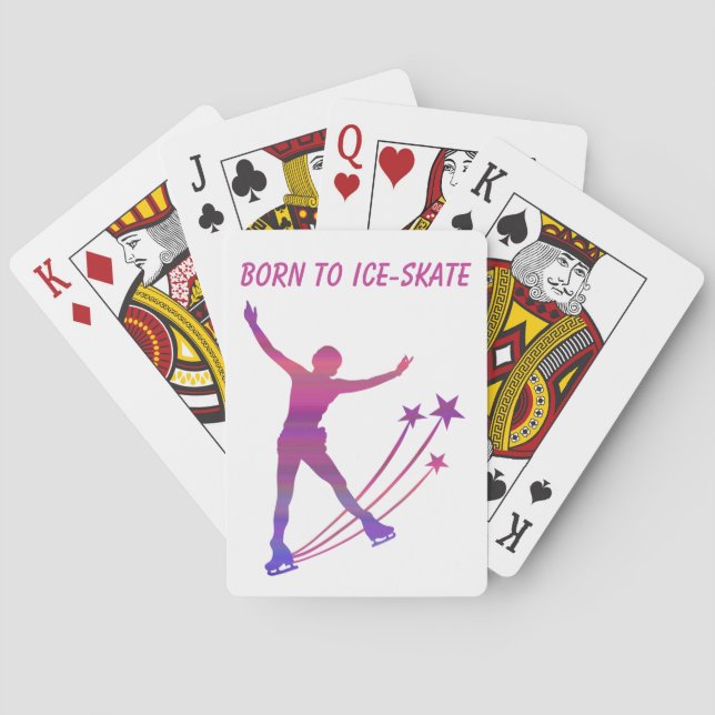 Baraja De Cartas Juguetes de patinaje sobre hielo - Nacido para pat (Reverso)