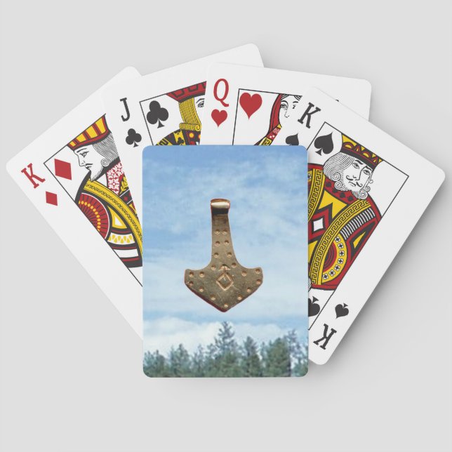 Baraja De Cartas Juguetes de póquer con árboles de martillo de oro (Reverso)