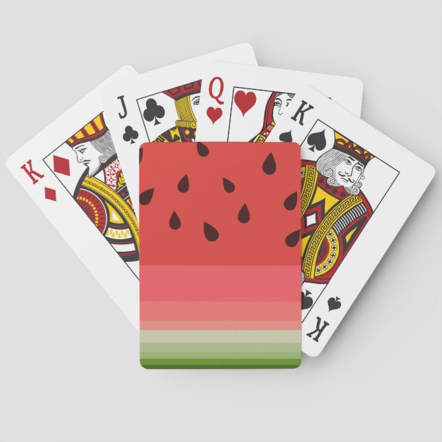 Baraja De Cartas Juicy Delicioso Ripe Watermelon Con Diseño De Semi (Reverso)