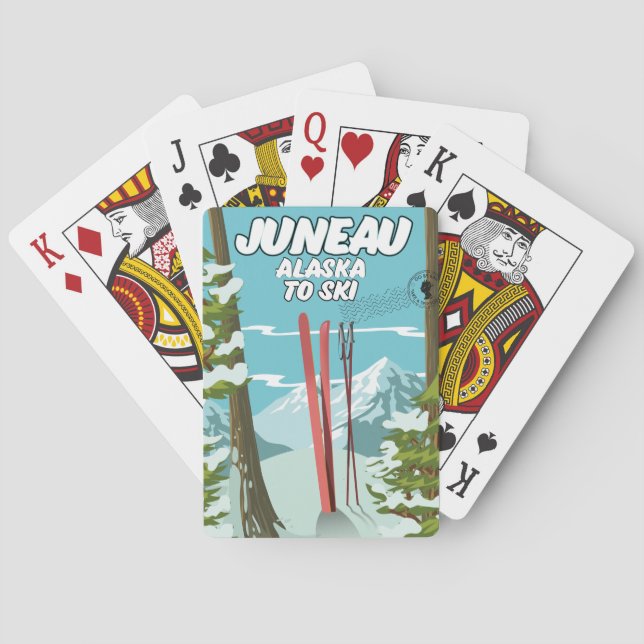 Baraja De Cartas Juneau Alaska En Esquí (Reverso)