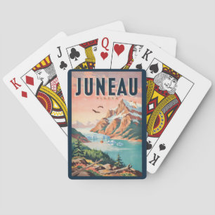 Baraja De Cartas Juneau Alaska Ilustración de Glaciar Arte de Viaje