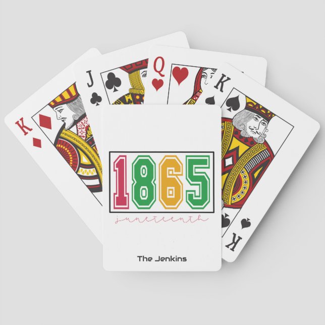 Baraja De Cartas Juneteenth Personalizado - Historia Negra (Reverso)