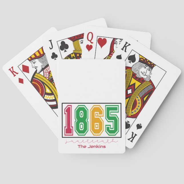 Baraja De Cartas Juneteenth Personalizado - Historia Negra (Reverso)