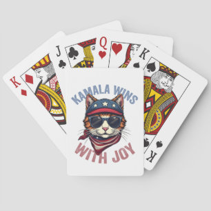 Baraja De Cartas Kamala gana con las elecciones de la dama de gato 