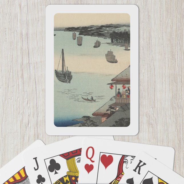 Baraja De Cartas Kanagawa, Japón: Impresión de bloques de madera vi (Kanagawa, Japan Playing Cards- Table View)