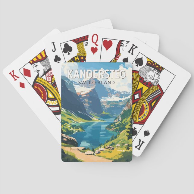 Baraja De Cartas Kandersteg Suiza Viaje al arte Vintage (Reverso)