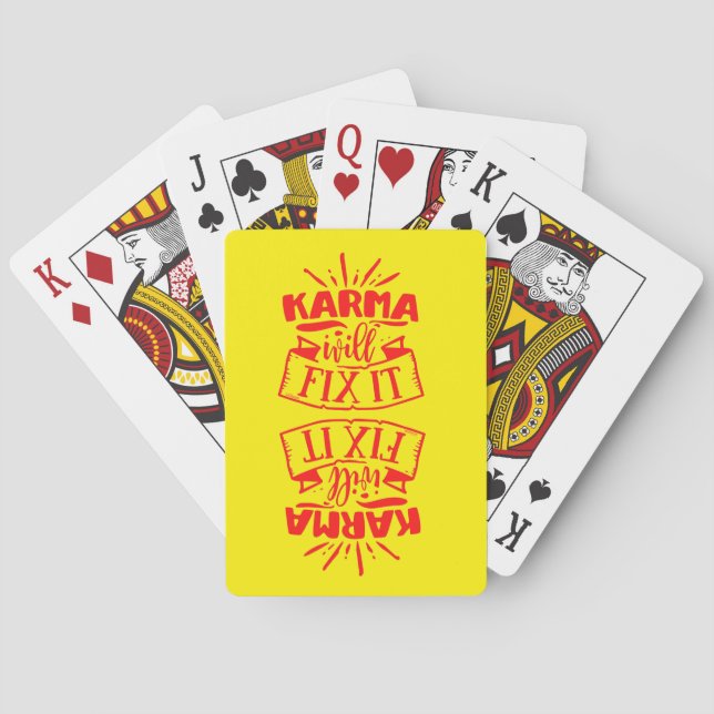Baraja De Cartas KARMA ARREGLARÁ graciosamente el humor sarcástico  (Reverso)