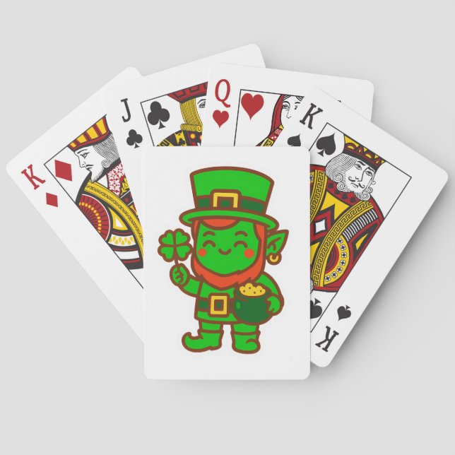Baraja De Cartas Kawaii Lucky Leprechaun (Reverso)