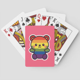 Baraja De Cartas Kawaii Rainbow Teddy - Una elegante fiesta del org