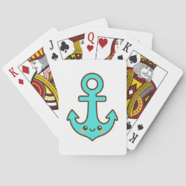 Baraja De Cartas Kawaii Turquoise Anchor - Fantástico y Alegre