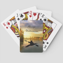 Baraja De Cartas Kayaking across sunset Lake - Personalize