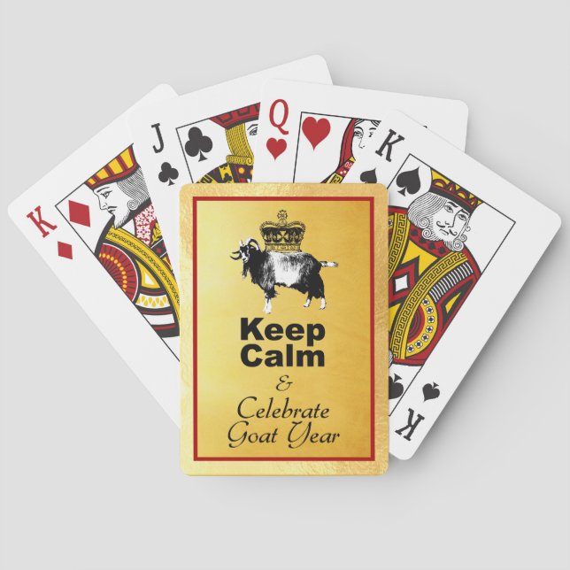 Baraja De Cartas Keep Calm and Celebrate Goat Year 2027 (Reverso)