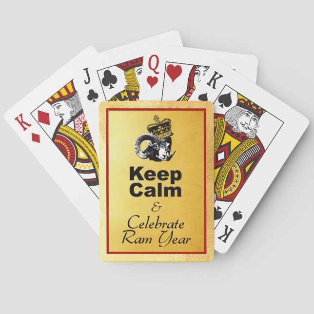 Baraja De Cartas Keep Calm and Celebrate Ram Year 2027 (Reverso)