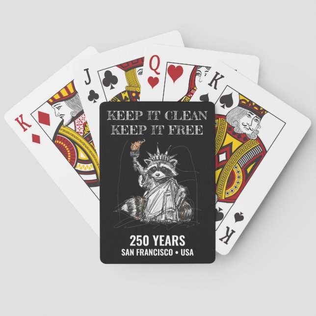 Baraja De Cartas Keep It Clean, Keep It Free • 250 Years (Reverso)