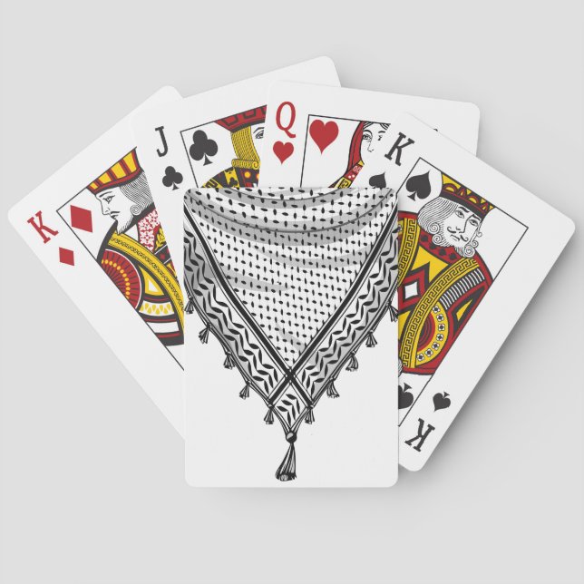 Baraja De Cartas Keffiyeh palestino Scarf tejido tradicional (Reverso)