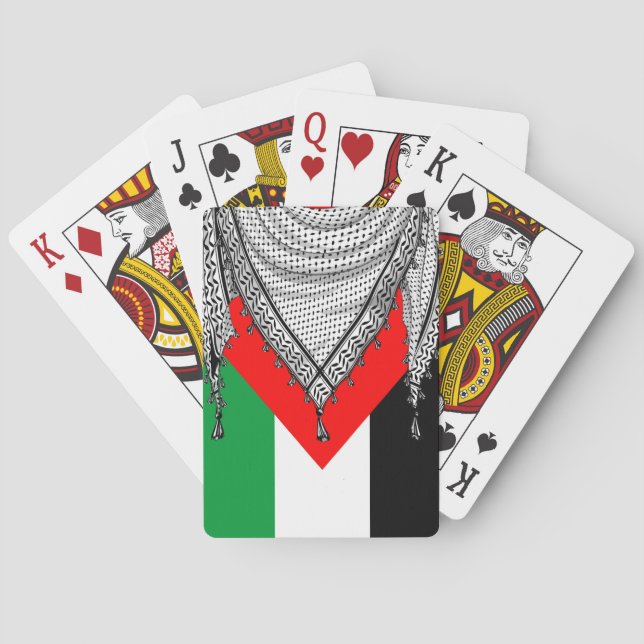 Baraja De Cartas Keffiyeh palestino Scarf tejido tradicional (Reverso)