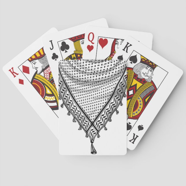 Baraja De Cartas Keffiyeh palestino Scarf tejido tradicional (Reverso)