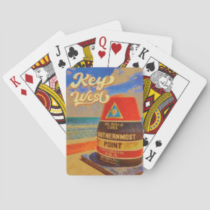 Baraja De Cartas key west Florida Sunset Vacation Souvenirs Vintage