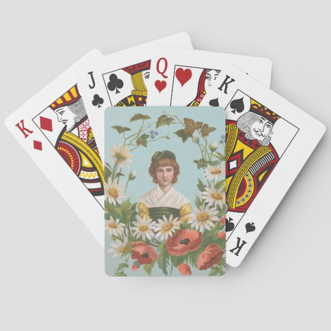 Baraja De Cartas Kitschy Retro German Valentine's Card, 1884 (Reverso)