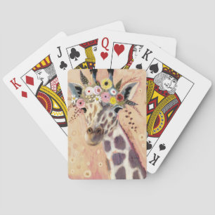 Baraja De Cartas Klimt Giraffe   Adornadas En Flores