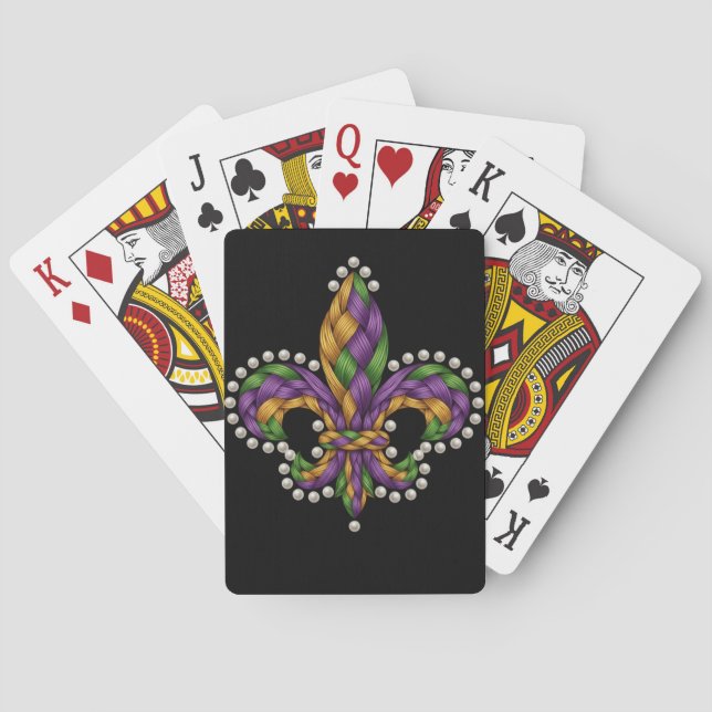 BARAJA DE CARTAS KNITTED LOOK MARDI GRAS FLEUR DE LIS (Reverso)