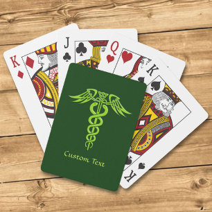Baraja De Cartas Knot Caduceus celta verde