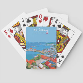 Baraja De Cartas Ko Sichang, Tailandia - Vista vibrante del puerto