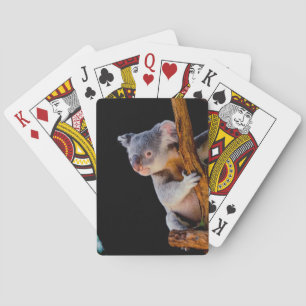 Baraja De Cartas Koala Cute en gris arbolado