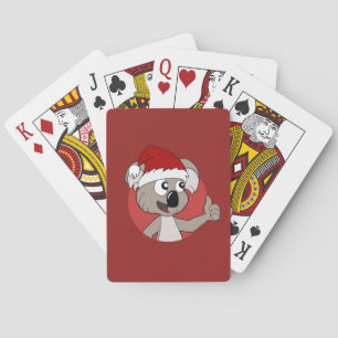 Baraja De Cartas Koala de dibujos animados de Navidad