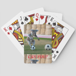 Baraja De Cartas Koala encima de una pelota de fútbol