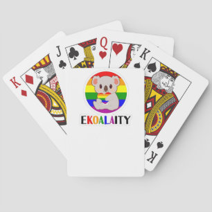 Baraja De Cartas Koala, gay igualitario, tiene un gracioso Rainbo L