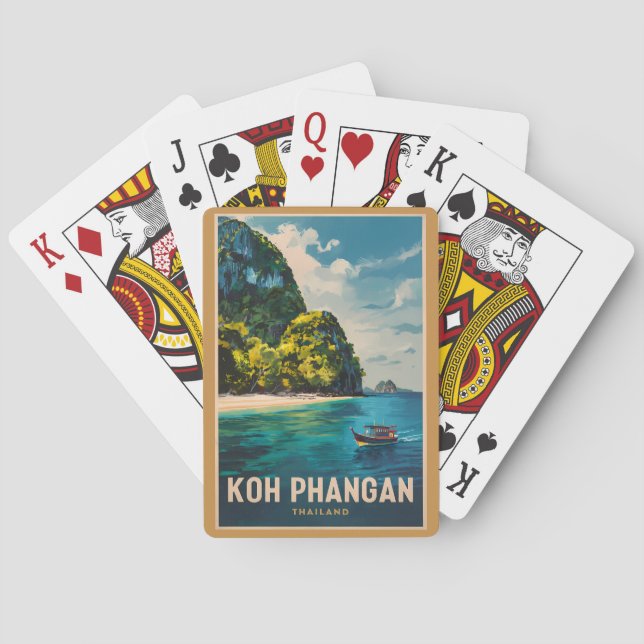 Baraja De Cartas Koh Phangan Tailandia Viaje a la intemperie (Reverso)