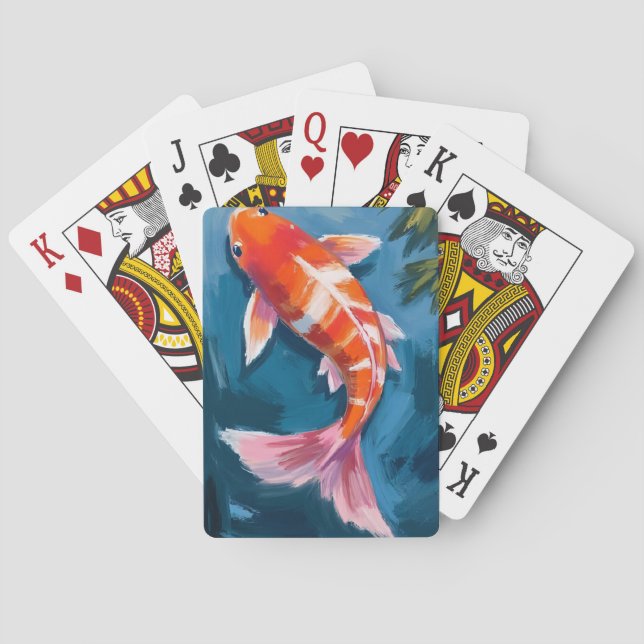 Baraja De Cartas Koi Fish | Beautiful Watercolor (Reverso)