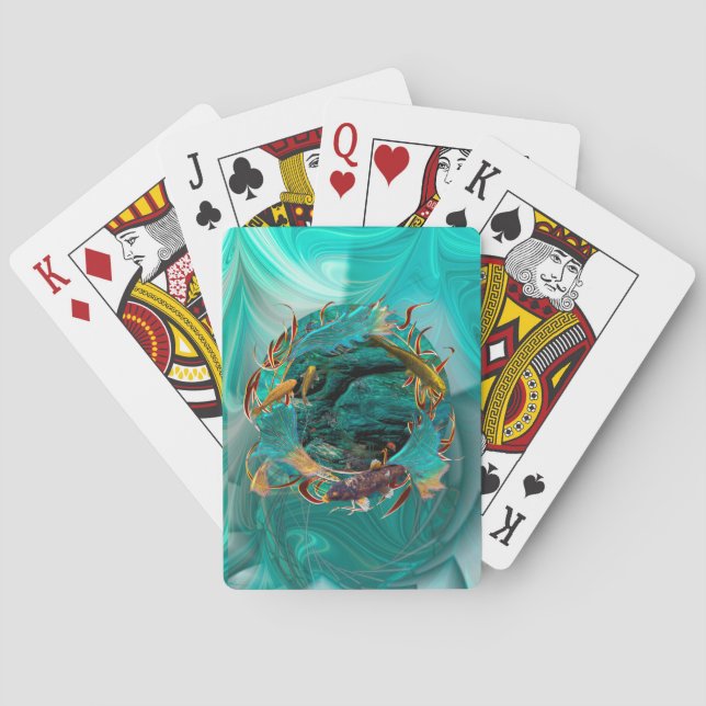 Baraja De Cartas Koi Fish SWIMMING EN PAZ (Reverso)