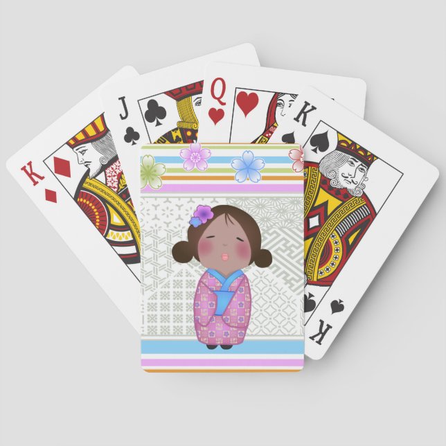 Baraja De Cartas kokeshi sakura (Reverso)