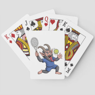 Baraja De Cartas Krampus espeluznante jugando tenis Navidad