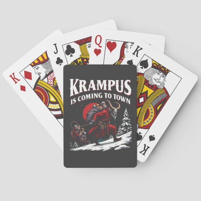 Baraja De Cartas Krampus llega a la ciudad de los Navidades Krampus (Reverso)